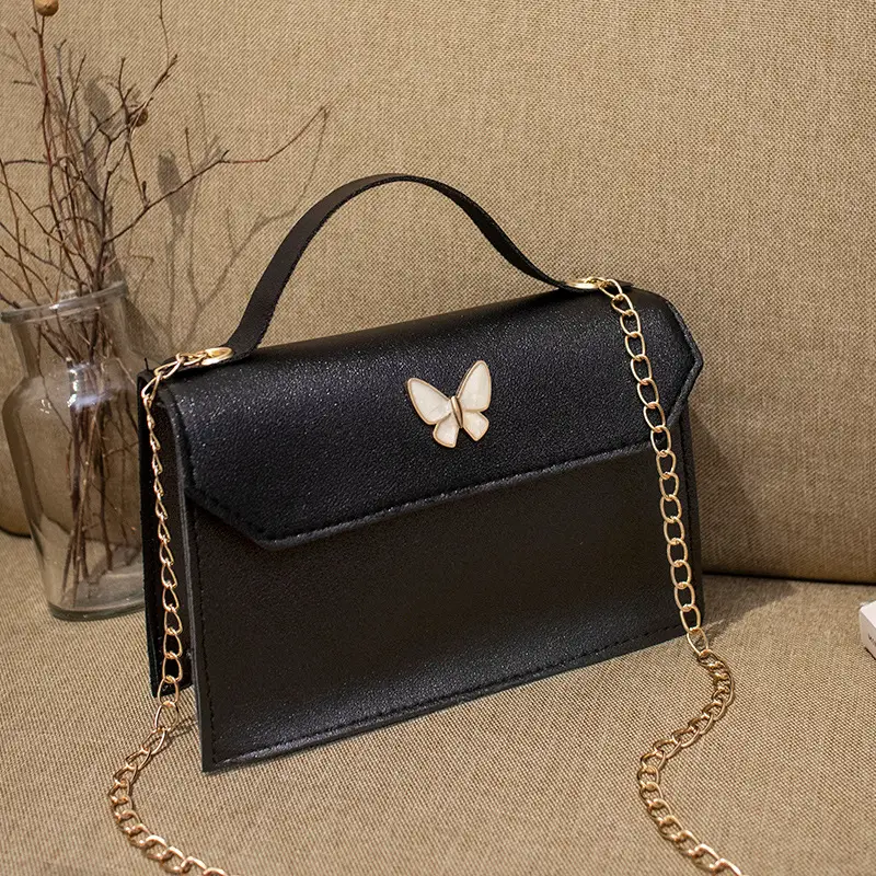 Black Butterfly Mini Shoulder Bag for Women 2022