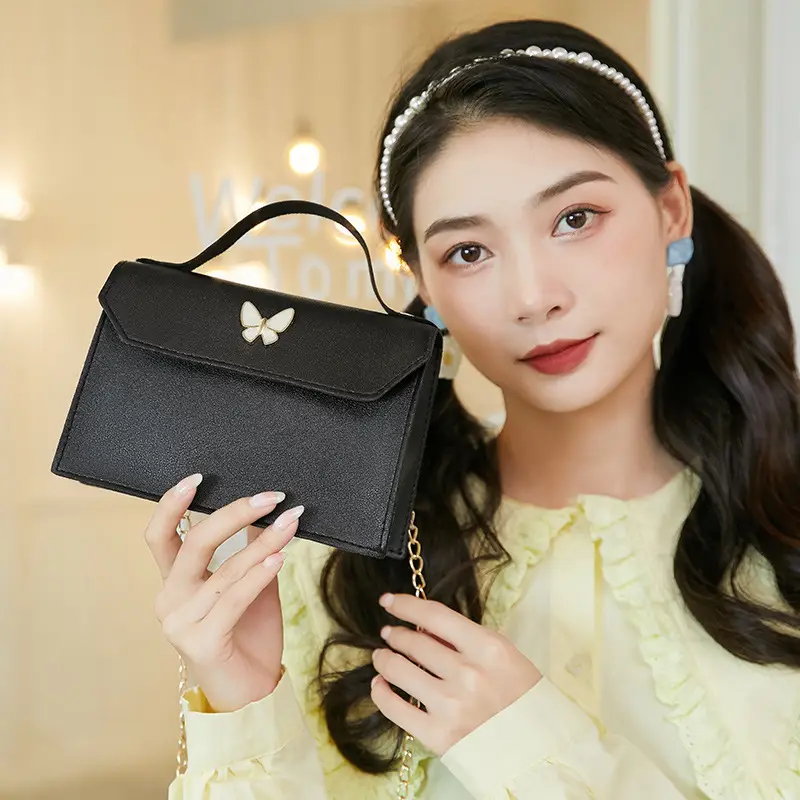 Black Butterfly Mini Shoulder Bag for Women 2022