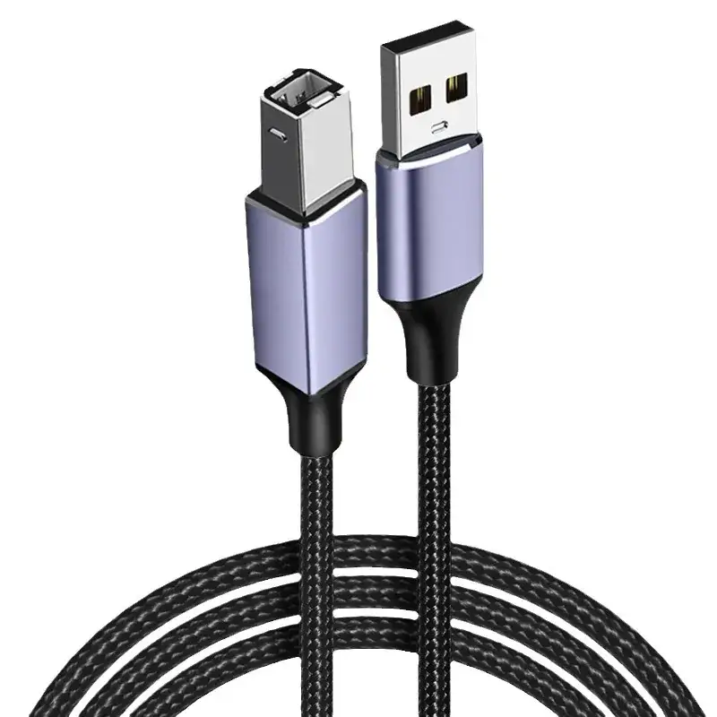USB2.0 Braided Black Cable for Printer & Printing - Image 6