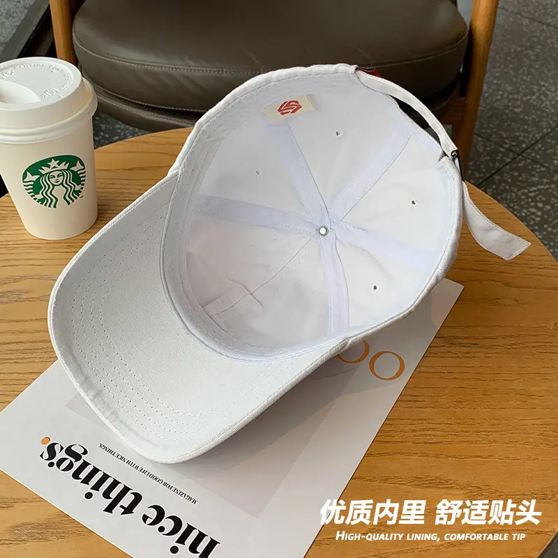 Men Women White Distressed Cap Curved Eaves