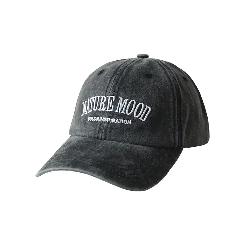 Men Women White Distressed Cap Curved Eaves