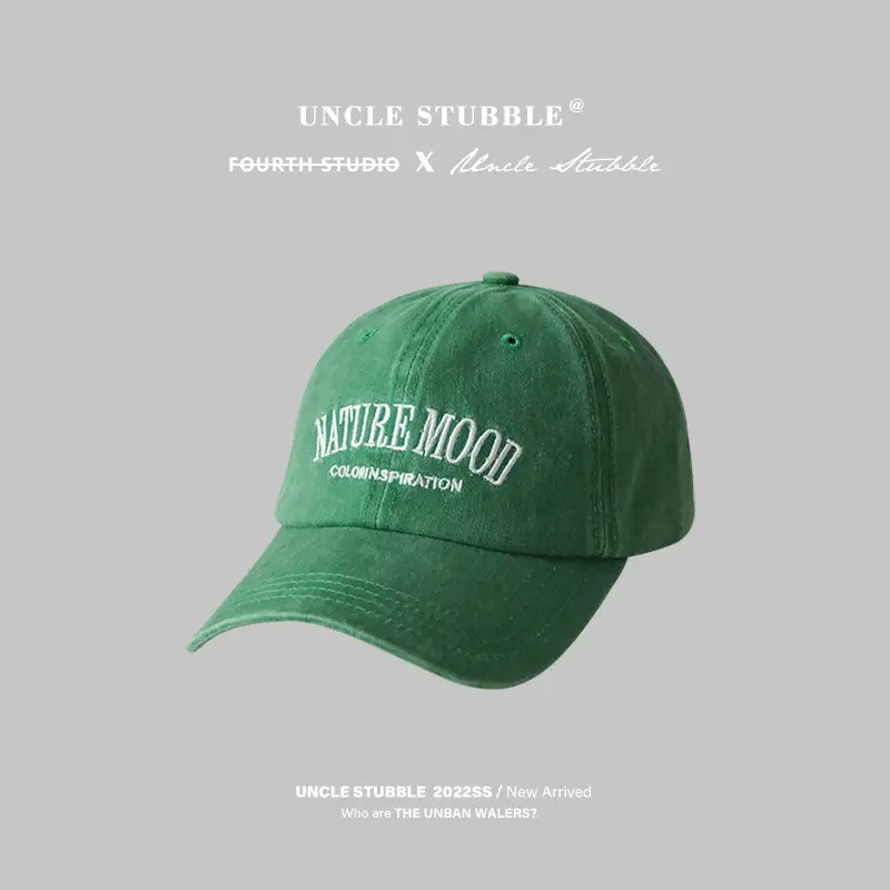 Men Women White Distressed Cap Curved Eaves