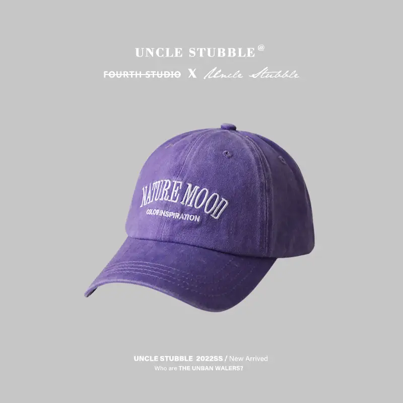 Men Women White Distressed Cap Curved Eaves