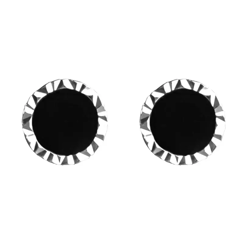 Men & Women Black Stud Earrings Hip Hop Fashion