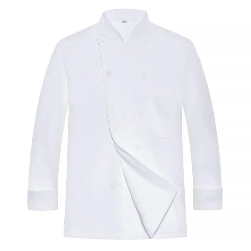 Men's White Kitchen Work Shirt Short Sleeve Long Sleeve - Image 5