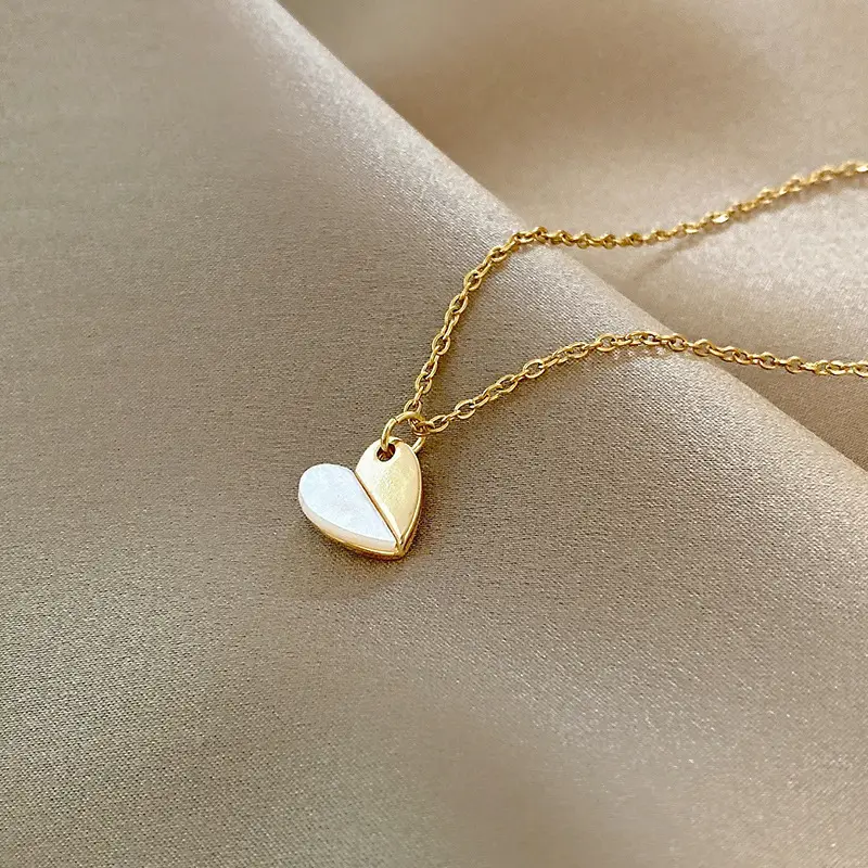 Gold Titanium Clavicle Necklace for Women