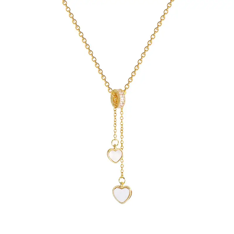 Gold Titanium Clavicle Necklace for Women