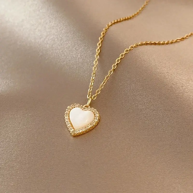 Gold Titanium Clavicle Necklace for Women