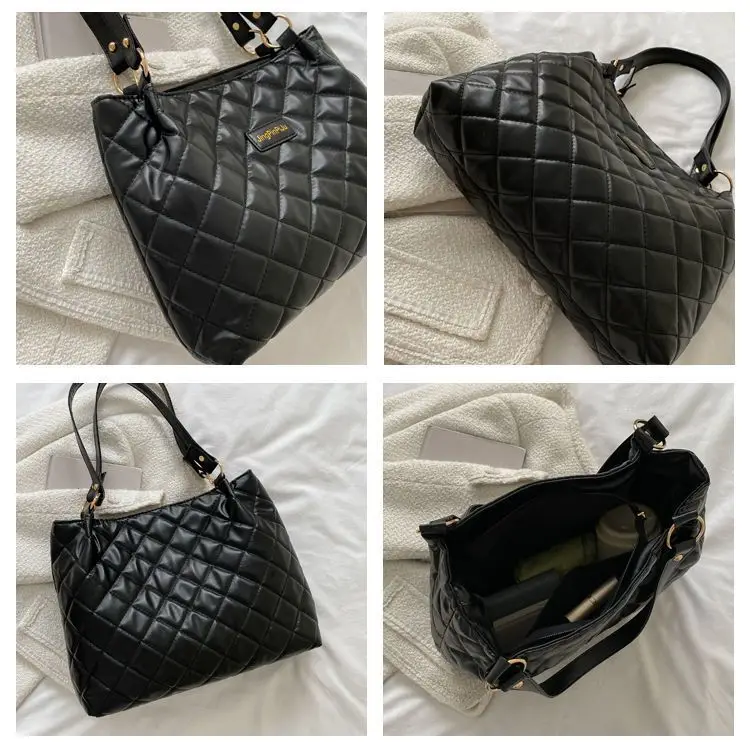 Red Quilted Women's Large Tote Bag 2026 — feature 7