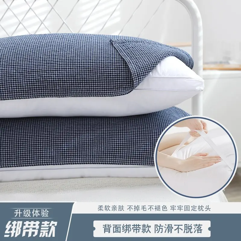 Cotton Pillow Cover with Straps Anti-Shedding Single - Image 6