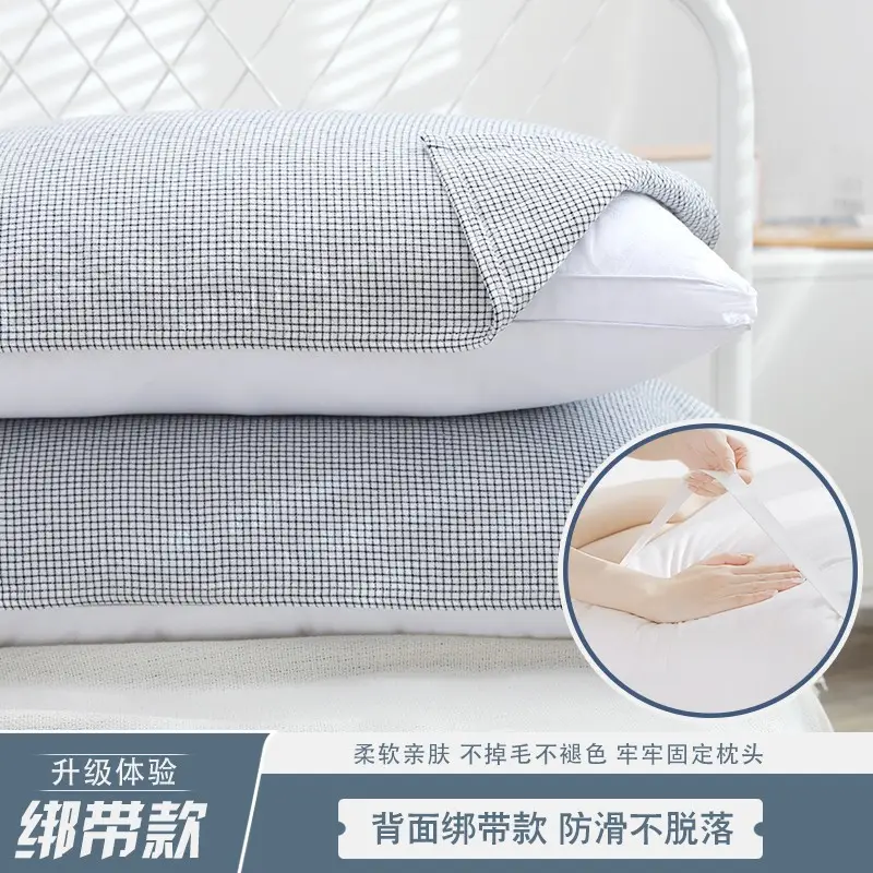 Cotton Pillow Cover with Straps Anti-Shedding Single - Image 7