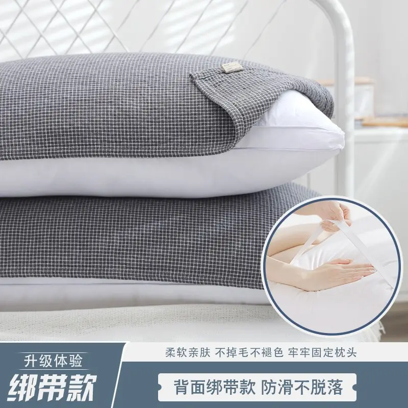 Cotton Pillow Cover with Straps Anti-Shedding Single - Image 8