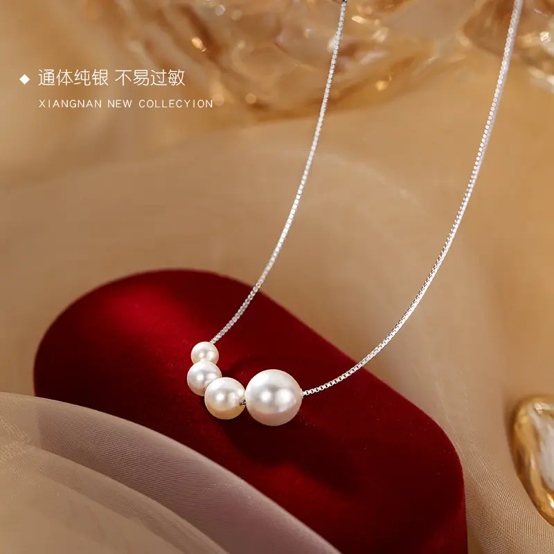 925 Sterling Silver Pearl Necklace for Women - Image 5
