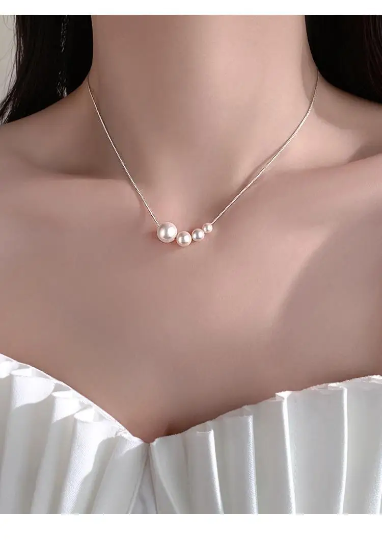 925 Sterling Silver Pearl Necklace for Women — feature 2