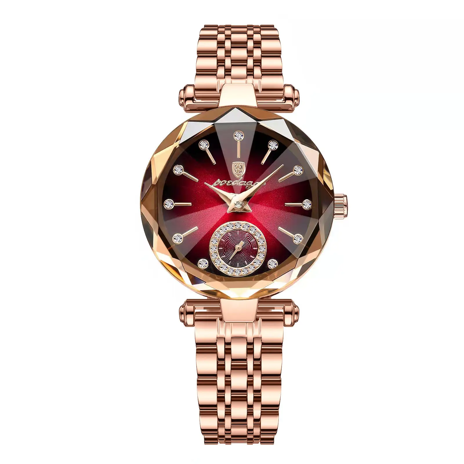 P719 Rose Gold and Red Steel Strip
