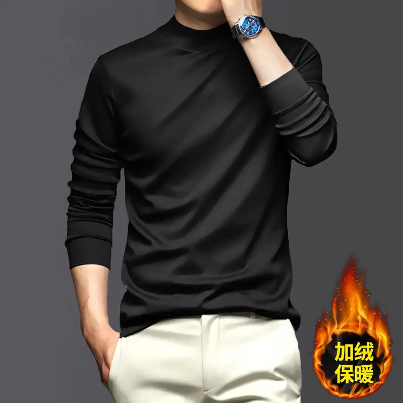 Men's Black Long Sleeve T-Shirt with Embroidery - Image 7