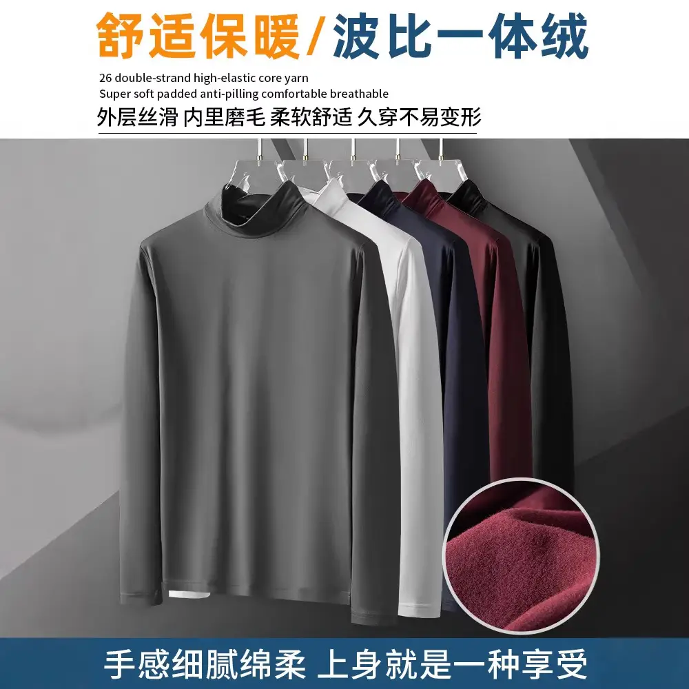 Men's Black Long Sleeve T-Shirt with Embroidery - Image 8
