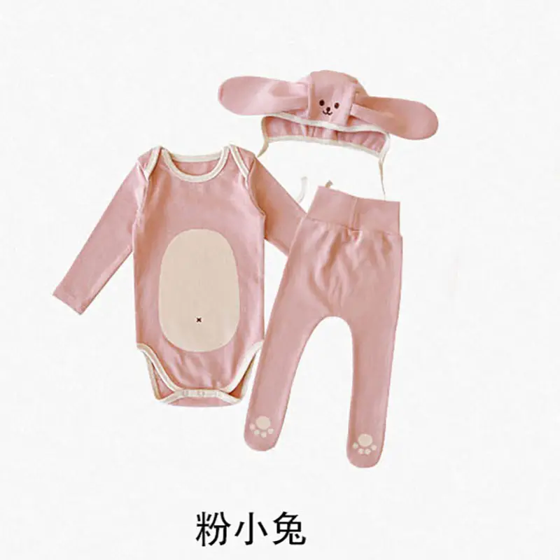 Korean Style Baby's Three-Piece Suit Set with Hat