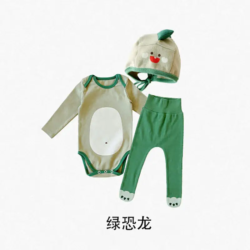 Korean Style Baby's Three-Piece Suit Set with Hat