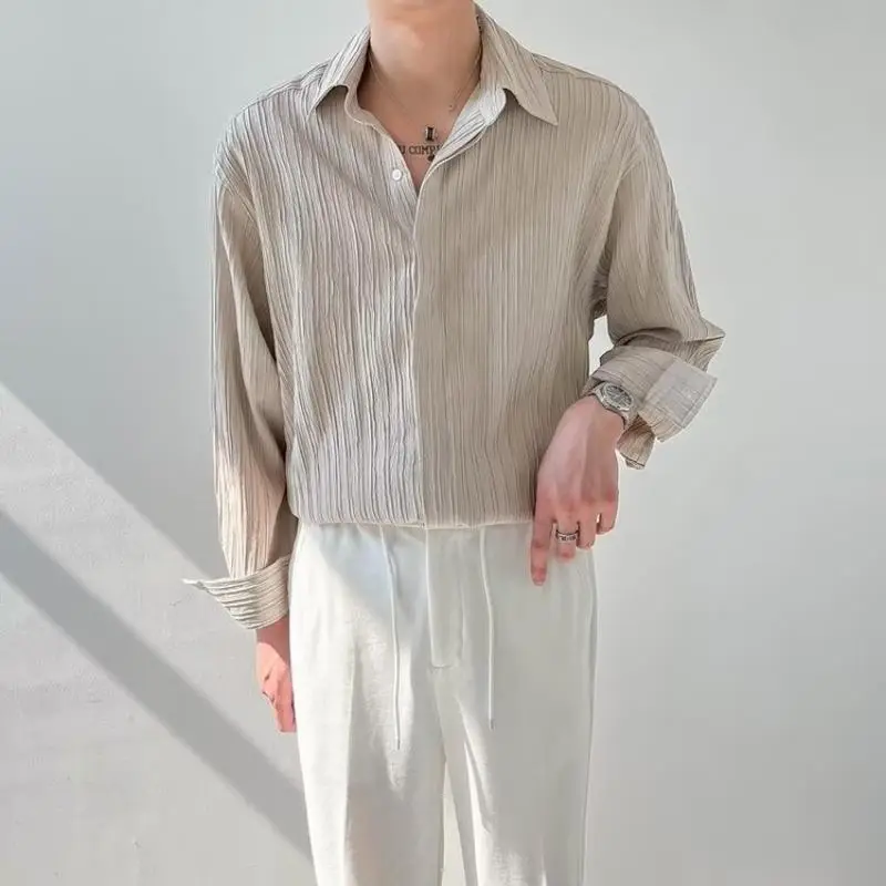 Men Striped Long Sleeve Shirt Autumn Style - Image 6