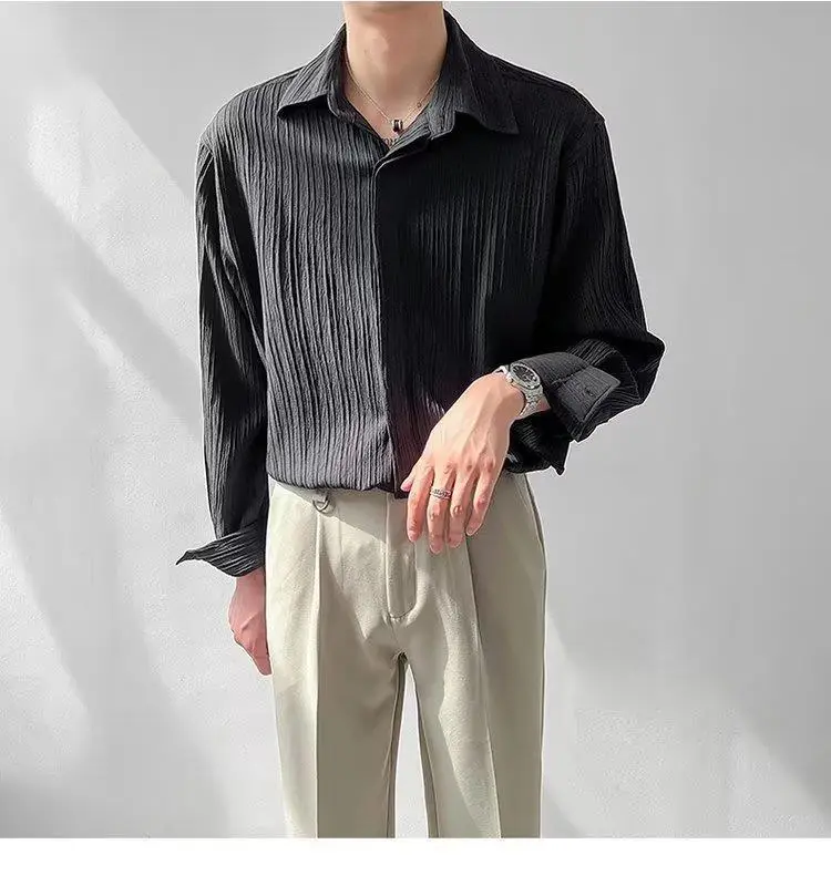 Men Striped Long Sleeve Shirt Autumn Style — feature 11