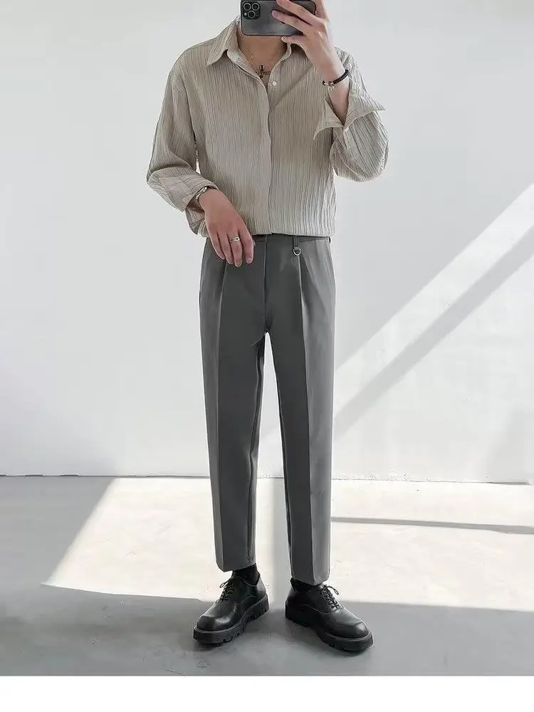Men Striped Long Sleeve Shirt Autumn Style — feature 13
