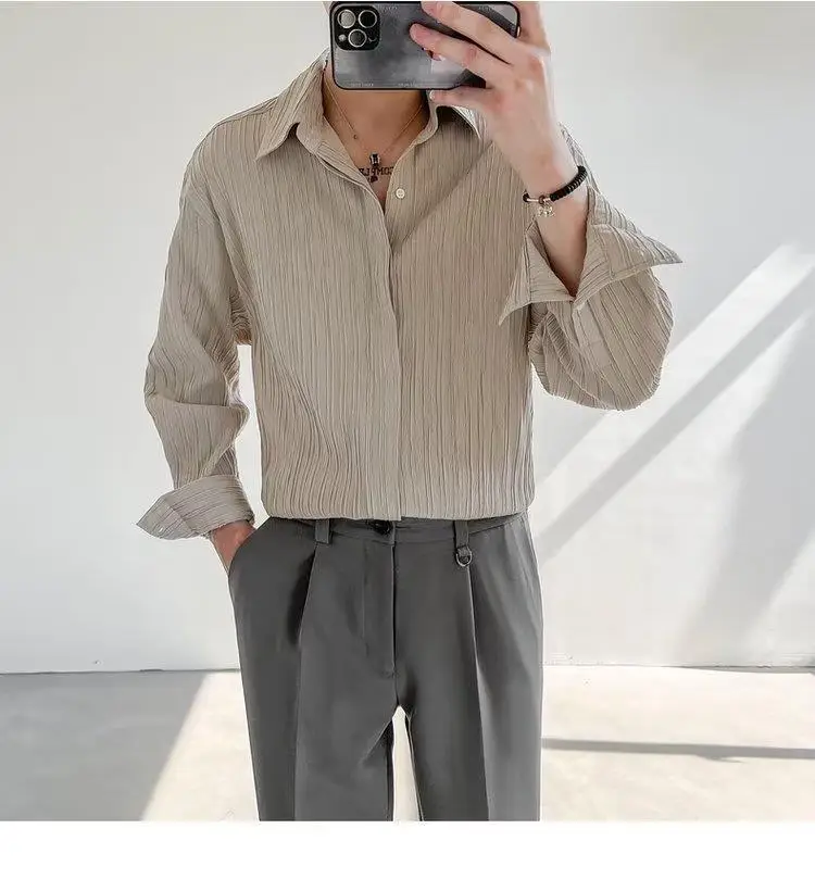 Men Striped Long Sleeve Shirt Autumn Style — feature 15