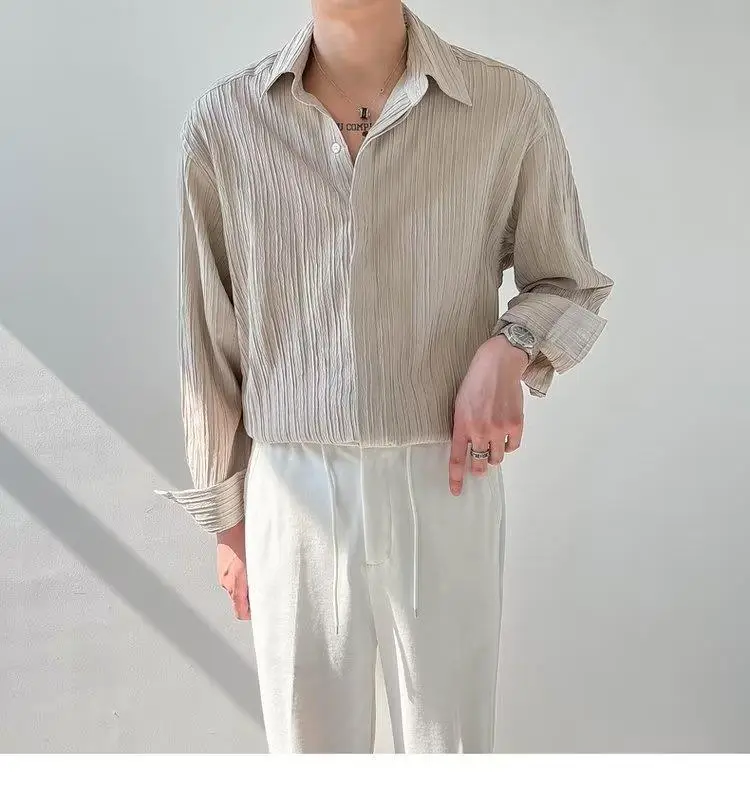 Men Striped Long Sleeve Shirt Autumn Style — feature 16
