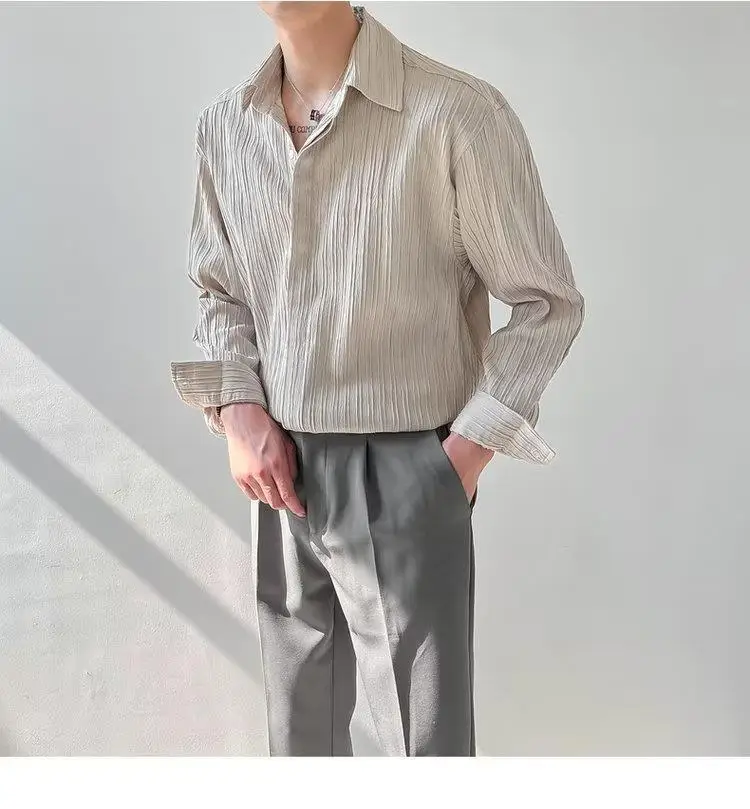 Men Striped Long Sleeve Shirt Autumn Style — feature 17