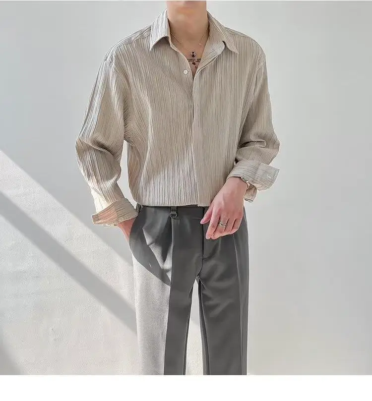 Men Striped Long Sleeve Shirt Autumn Style — feature 18