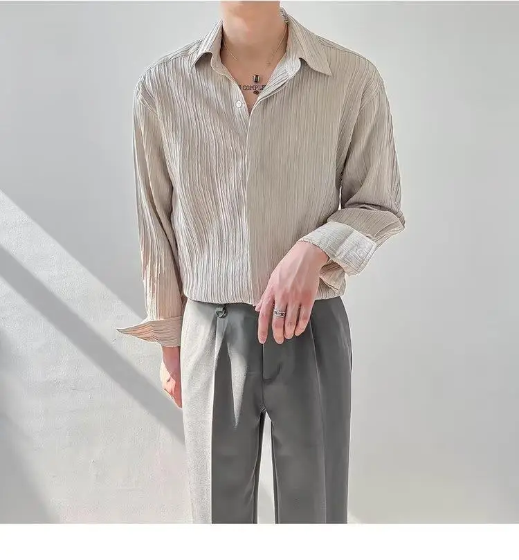 Men Striped Long Sleeve Shirt Autumn Style — feature 19