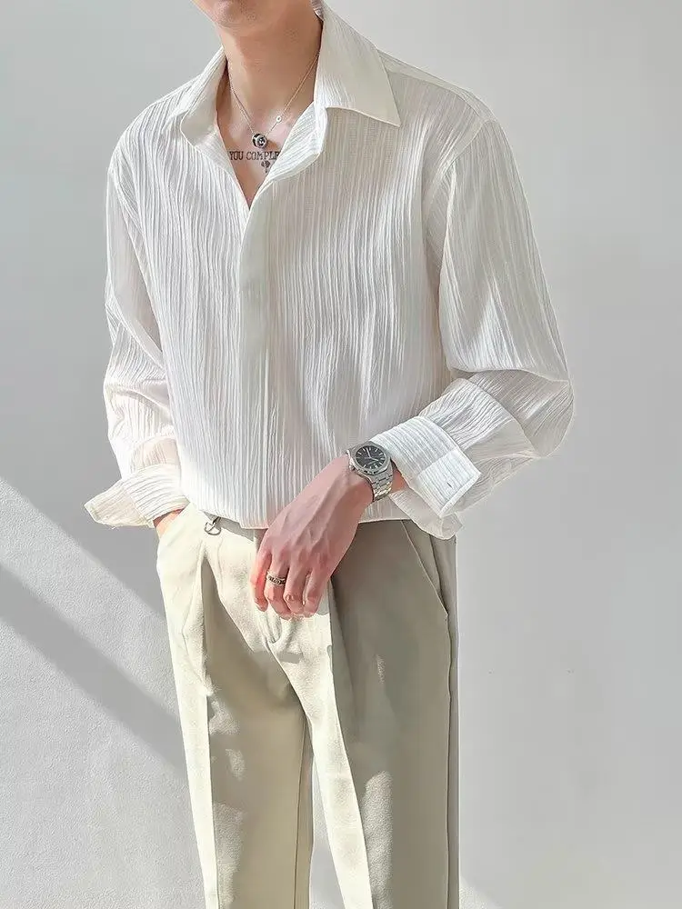 Men Striped Long Sleeve Shirt Autumn Style — feature 2