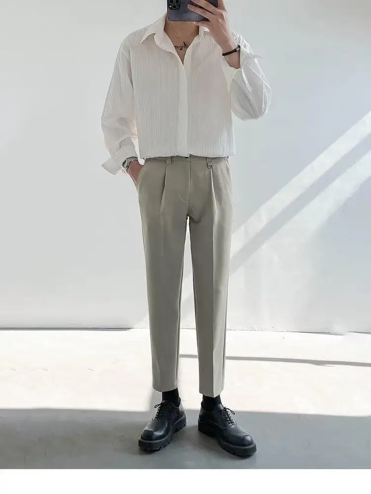 Men Striped Long Sleeve Shirt Autumn Style — feature 20