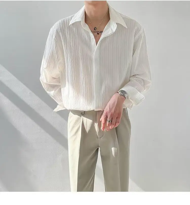 Men Striped Long Sleeve Shirt Autumn Style — feature 21