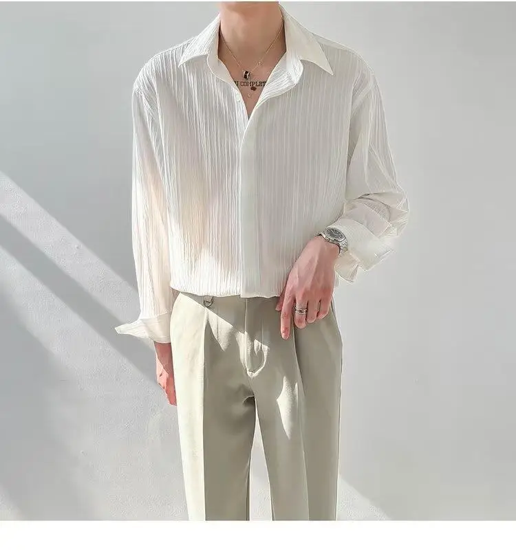 Men Striped Long Sleeve Shirt Autumn Style — feature 24