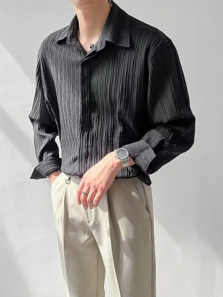 Men Striped Long Sleeve Shirt Autumn Style — feature 3