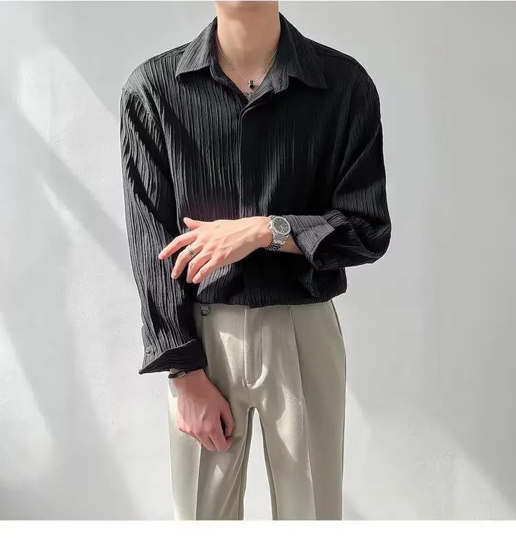Men Striped Long Sleeve Shirt Autumn Style — feature 6