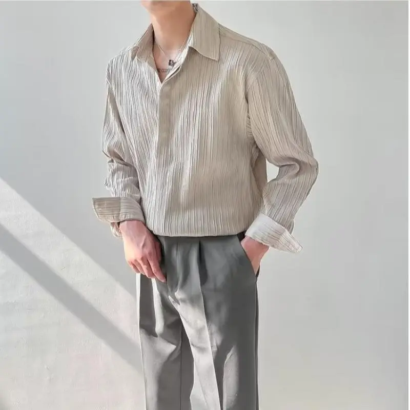 Men Striped Long Sleeve Shirt Autumn Style - Image 3