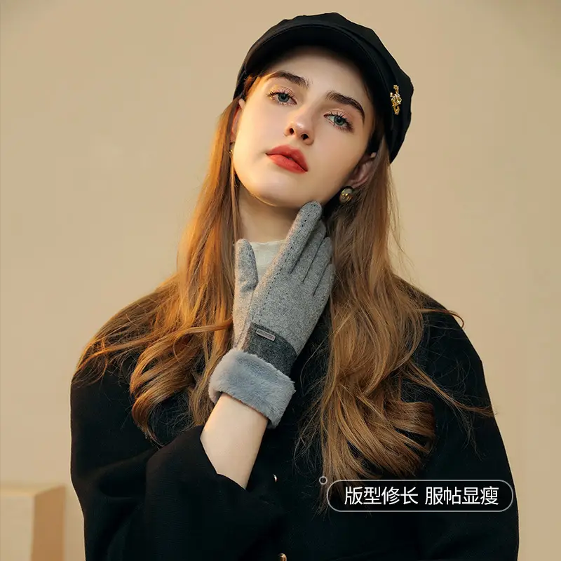 Women's Fleece Lined Winter Gloves Beige - Image 26