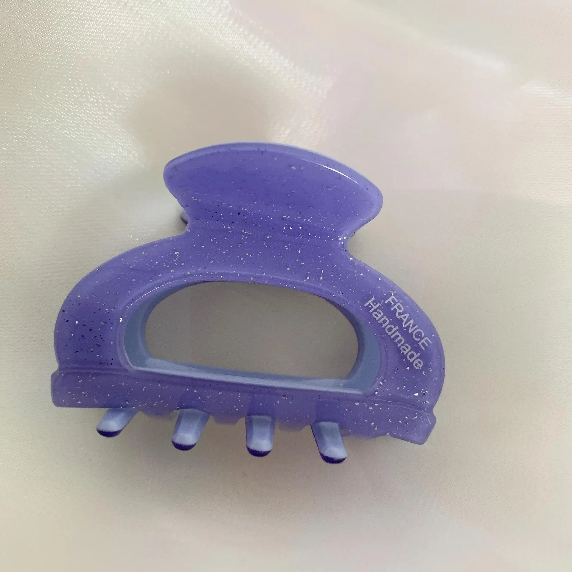 Purple Acetate Hairpin with Shark Clip for Updo - Image 3