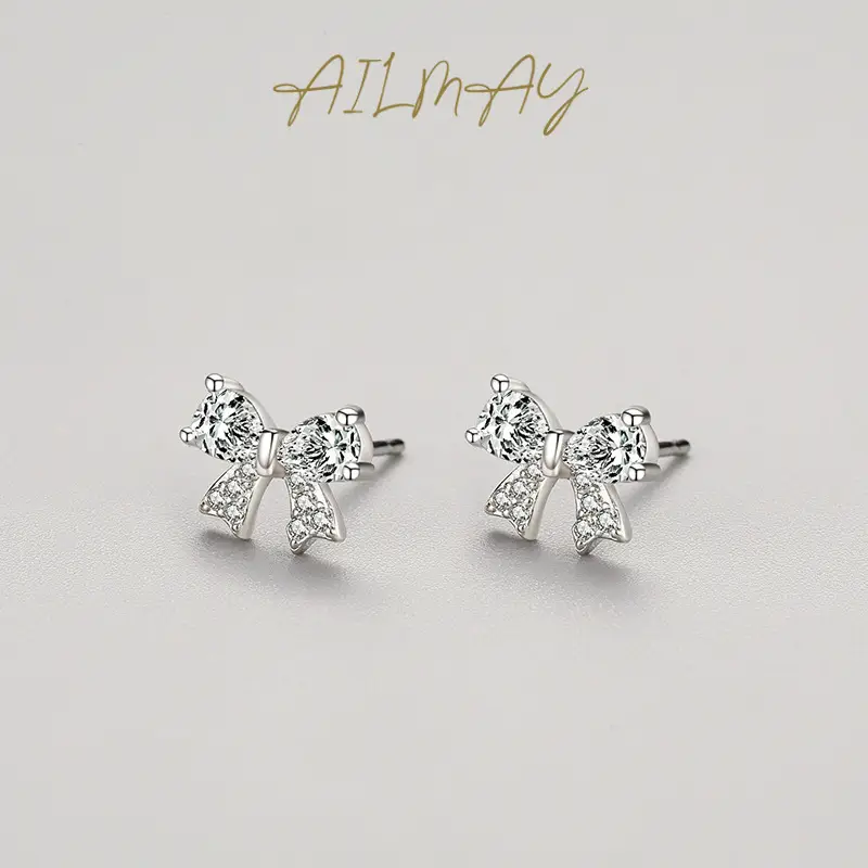 S925 Sterling Silver Bow Earrings for Women - Image 3