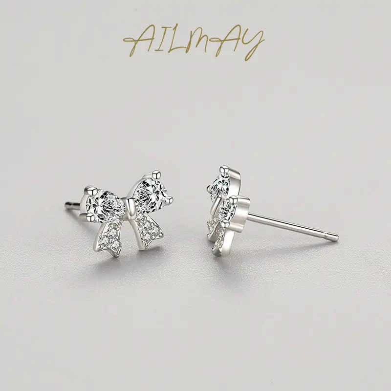S925 Sterling Silver Bow Earrings for Women - Image 4