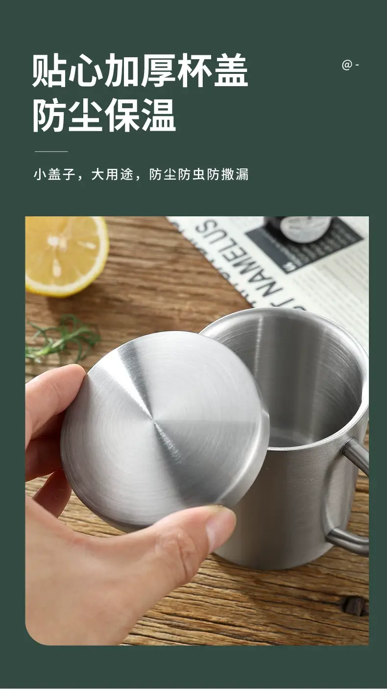 304 Stainless Steel Children's Water Cup with Lid — feature 6