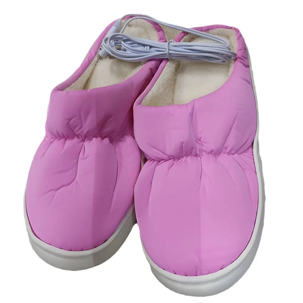USB Heating Slippers Grey Winter Warm - Image 9