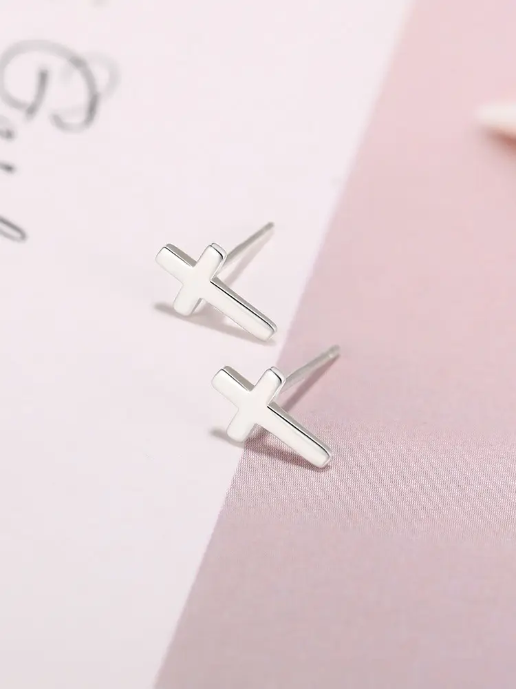 Sterling Silver Cross Earrings for Women 2022 New Fashion - Image 5