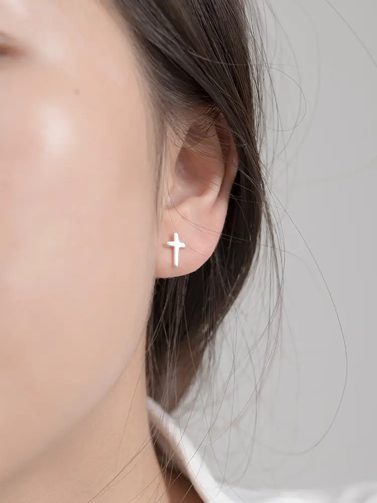 Sterling Silver Cross Earrings for Women 2022 New Fashion - Image 6