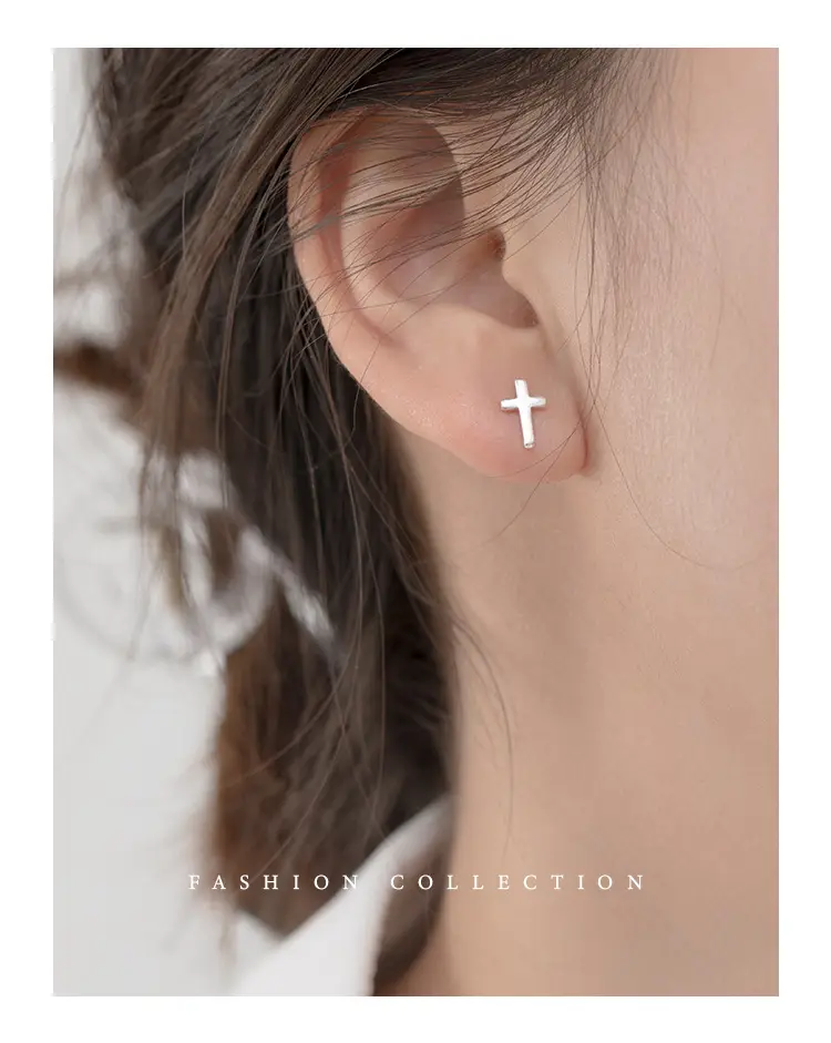 Sterling Silver Cross Earrings for Women 2022 New Fashion — feature 4