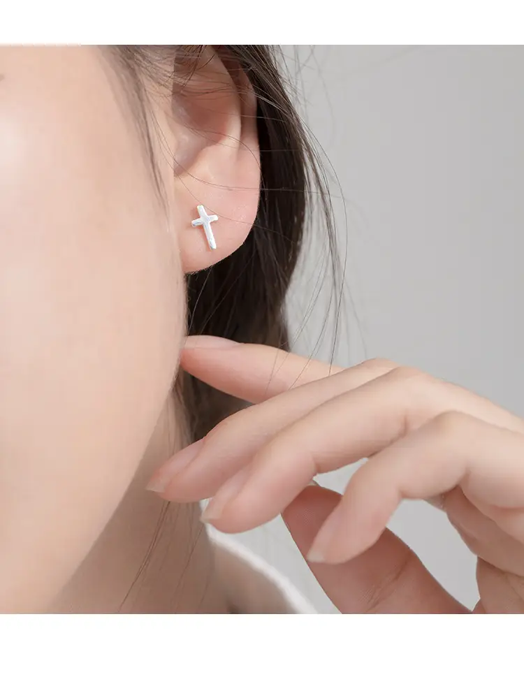Sterling Silver Cross Earrings for Women 2022 New Fashion — feature 5