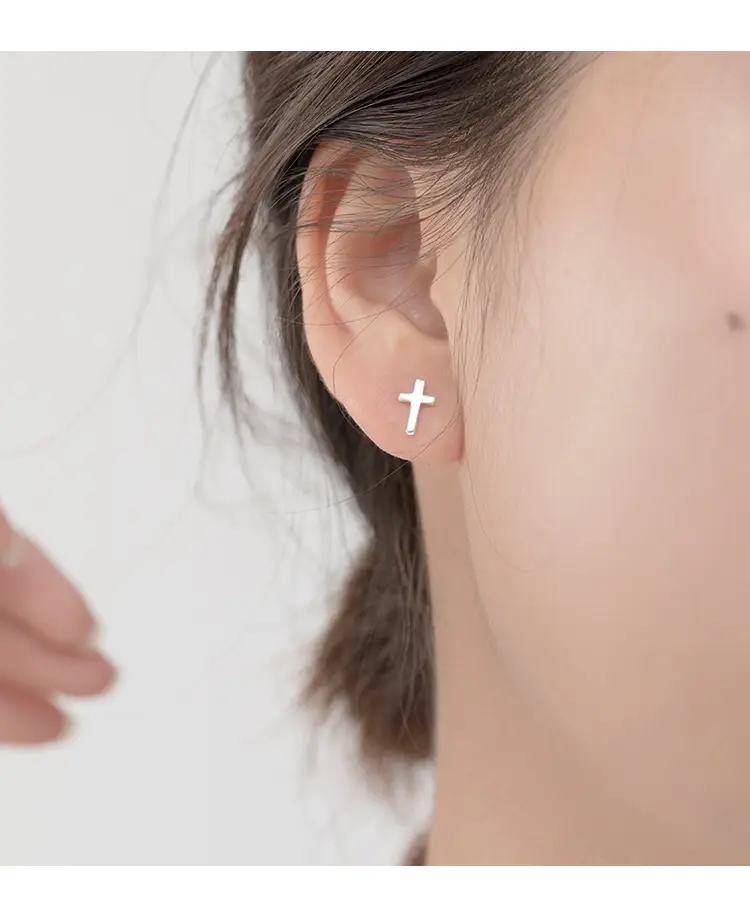 Sterling Silver Cross Earrings for Women 2022 New Fashion — feature 6