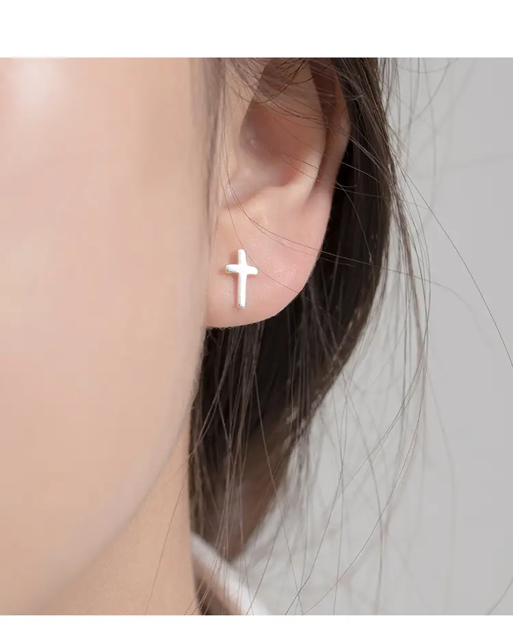 Sterling Silver Cross Earrings for Women 2022 New Fashion — feature 7